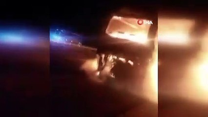 Balıkesir'de 34 Yolcusu Bulunan Otobüs Cayır Cayır Yandı!