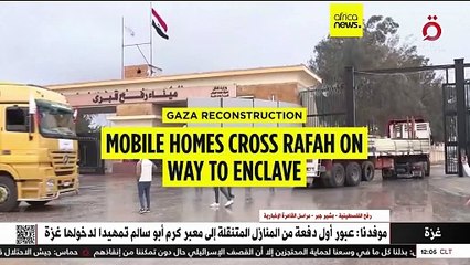 Materials for mobile homes leave Egypt for Gaza