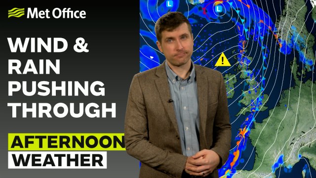 Met Office Afternoon Weather Forecast 21/02/25 – Another wet and windy afternoon