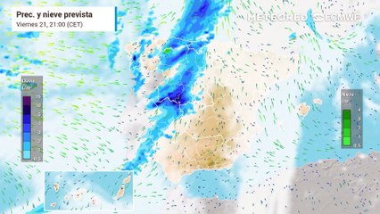 ¡Vuelve la nieve a las principales cordilleras! En unas hora la cota bajará y se acumularán varios centímetros