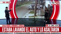 Ataque piraña en Morón: estaba lavando el auto y lo asaltaron