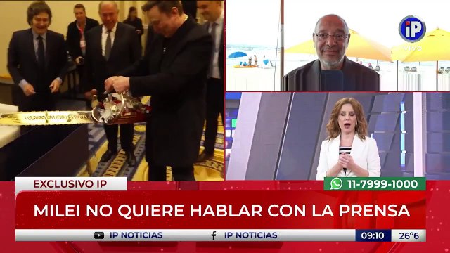 No estoy haciendo medios : un acorralado Milei se negó a hablar con la prensa en Estados Unidos