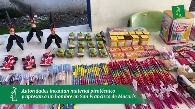 Autoridades incautan material pirotécnico y apresan a un hombre en San Francisco de Macorís