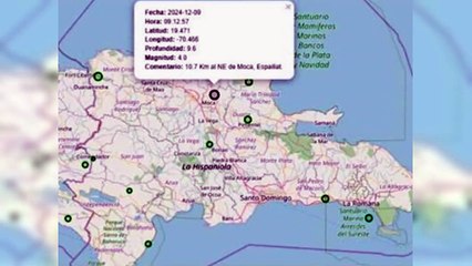 Sismo de magnitud 4 se siente en varias comunidades del Cibao