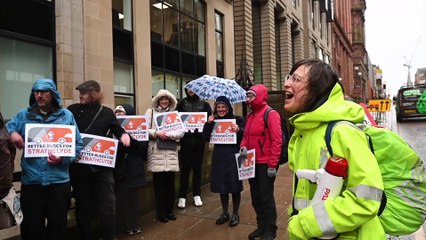 Better Buses for Strathclyde rally outside SPT offices Glasgow
