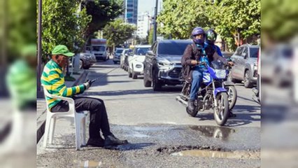 Hoyo en la Gustavo Mejía Ricart es un peligro