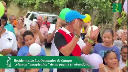 Residentes de Los Quemados de Cutupú celebran “cumpleaños” de un puente en abandono