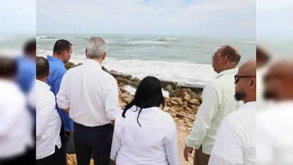 Presidente Abinader supervisa los trabajos del malecón de Nagua