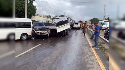 Accidente en autopista Joaquín Balaguer deja saldo de 10 heridos