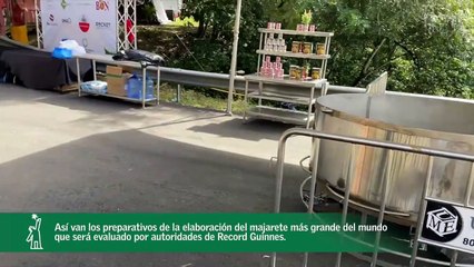 Así van los preparativos de la elaboración del majarete más grande del mundo que será evaluado por autoridades de Record Guinnes