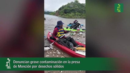 Denuncian grave contaminación en la presa de Monción por desechos sólidos-