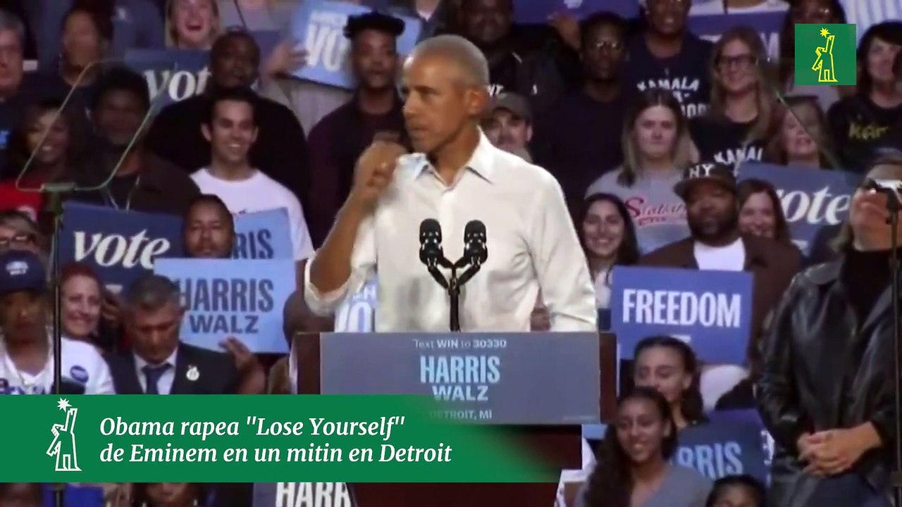 Obama rapea "Lose Yourself" de Eminem en un mitin en Detroit