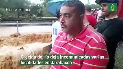 Crecida de río deja incomunicadas varias  localidades en Jarabacoa