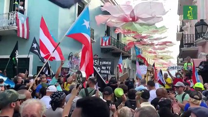 Residente de "Calle 13" protesta con otros cientos contra Luma Energy en Puerto Rico