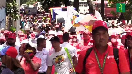 Chavismo ratifica con manifestación su respaldo a políticas laborales de Maduro