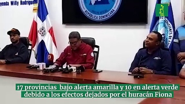 17 provincias bajo alerta amarilla y 10 en alerta verde debido a los efectos dejados por el huracán Fiona