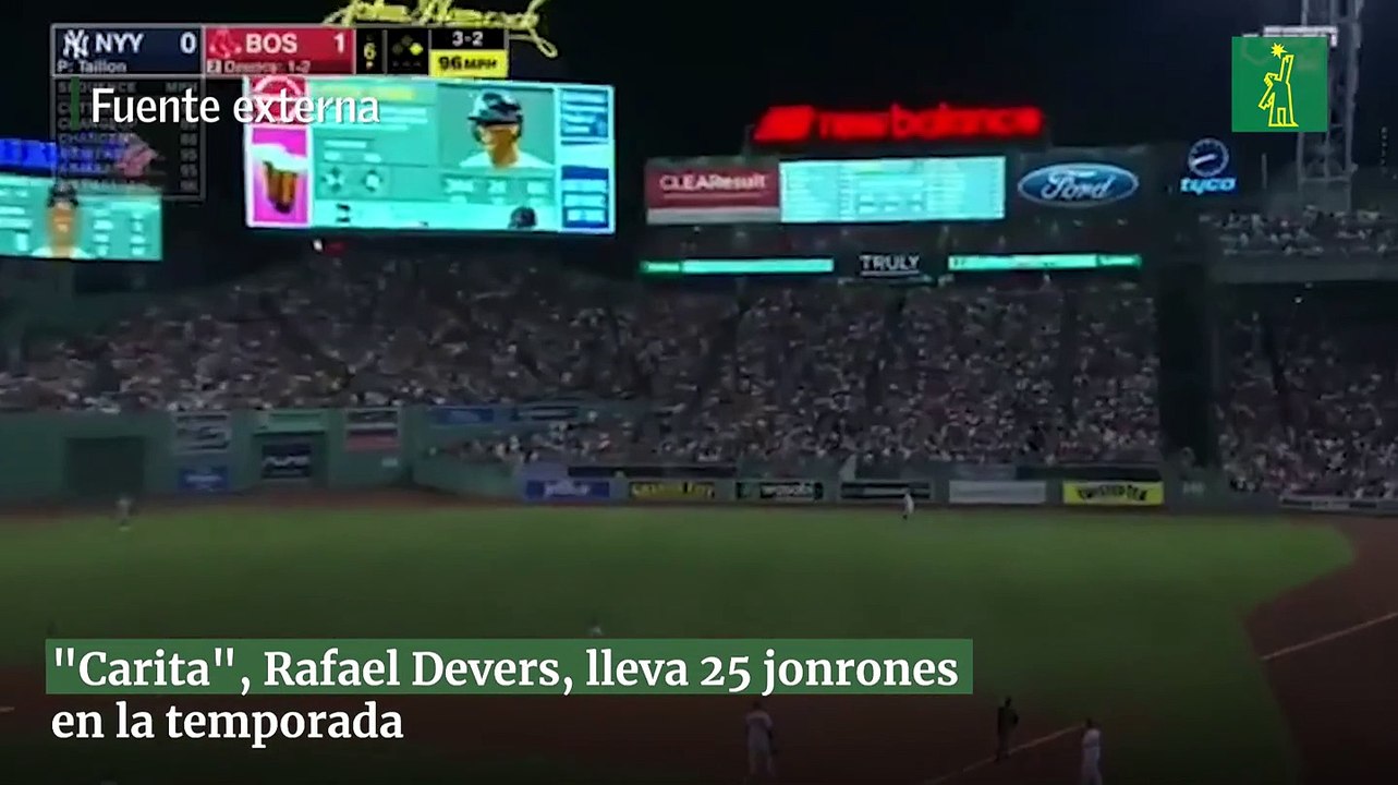 "Carita", Rafael Devers, lleva 25 jonrones en la temporada