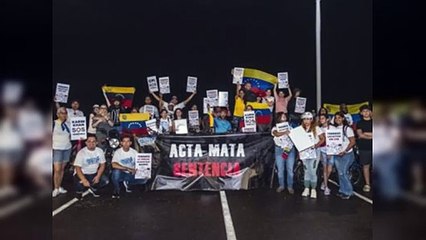 Venezolanos en RD se manifiestan en reclamo de actas electorales