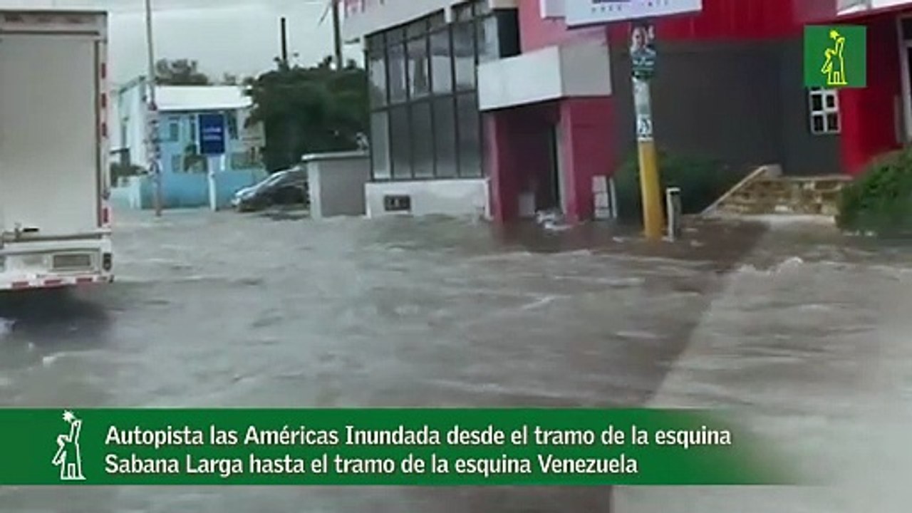 Autopista las Américas Inundada desde el tramo de la esquina Sabana Larga hasta el tramo de la esquina Venezuela
