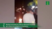 Realizan encendido de velas en demanda de justicia por crimen de ecologista en Constanza