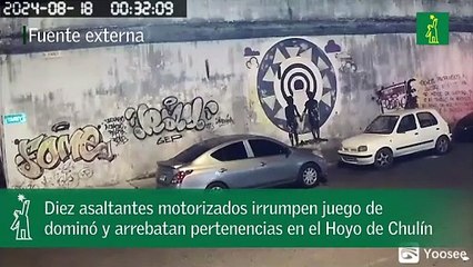 Diez asaltantes motorizados irrumpen juego de dominó y arrebatan pertenencias en el Hoyo de Chulín
