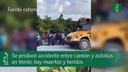 Se produce accidente entre camión y autobús en Verón; hay muertos y heridos