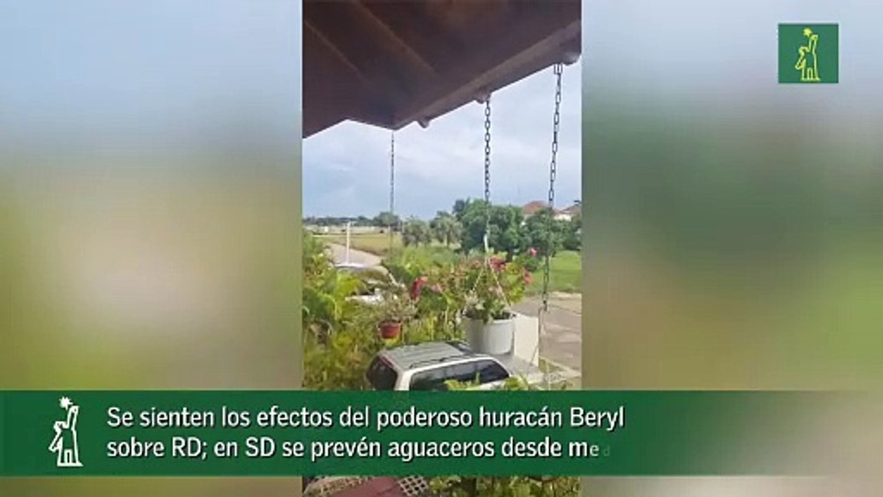 Se sienten los efectos del poderoso huracán Beryl sobre RD; en SD se prevén aguaceros desde mediodía