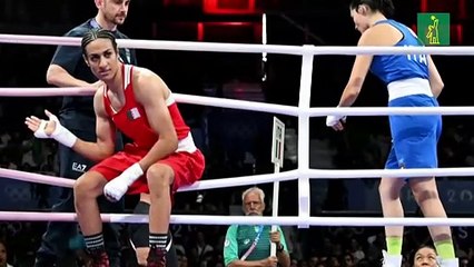 La primera rival de polémica boxeadora argelina se retira en 46 segundos