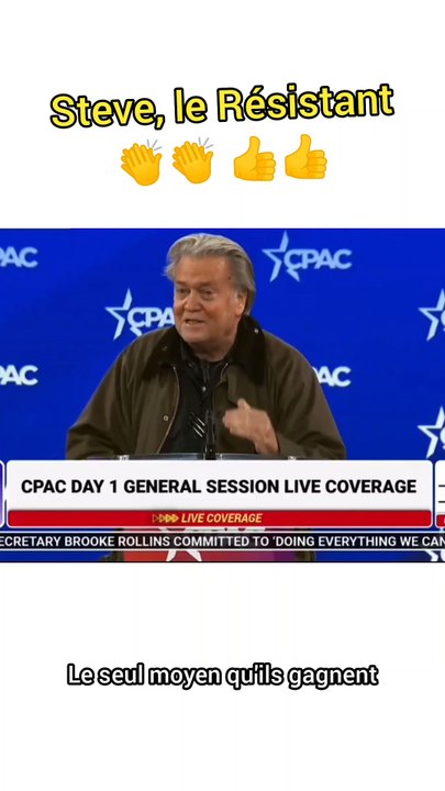 Steve Bannon, le Résistant à l'état profond, salut le public