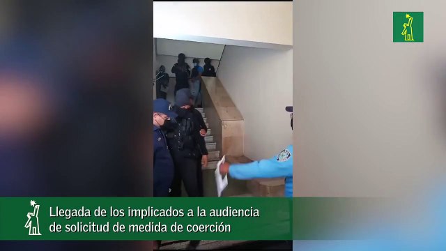 Llegada de los implicados a la audiencia de solicitud de medida de coerción
