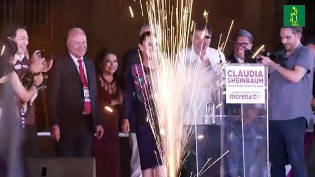 López Obrador festeja triunfo de Sheinbaum, que recibe saludos de todo el mundo