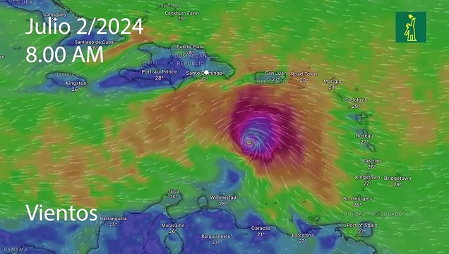 Se sienten los efectos del poderoso huracán Beryl sobre RD