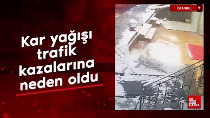 İstanbul'da kar yağışı trafik kazalarına neden oldu