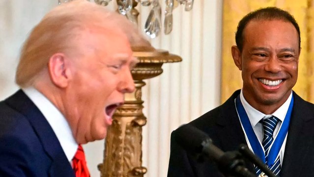 Trump le hace porras a Tiger Woods en la Casa Blanca: Tiger, Tiger...