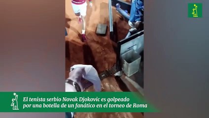 El tenista serbio Novak Djokovic es golpeado por una botella de un fanático en el torneo de Roma