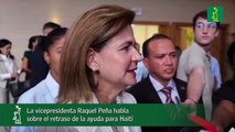 La vicepresidenta Raquel Peña habla sobre el retraso de la ayuda para Haití