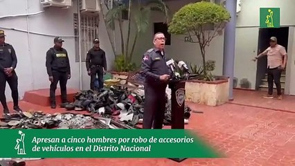 Apresan a cinco hombres por robo de accesorios de vehículos en el Distrito Nacional.