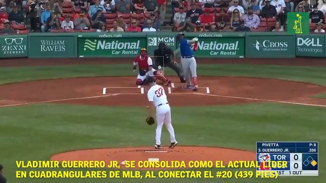 Vladimir Guerrero Jr. se consolida como el actual líder en cuadrangulares de MLB, al conectar el #20 (439 pies).