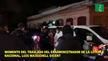 Momento del traslado del ex administrador de la Lotería Nacional, Luis Michel Dicent