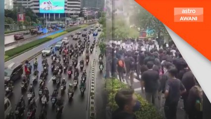 Penunjuk perasaan lanjutkan protes lawan dasar Prabowo