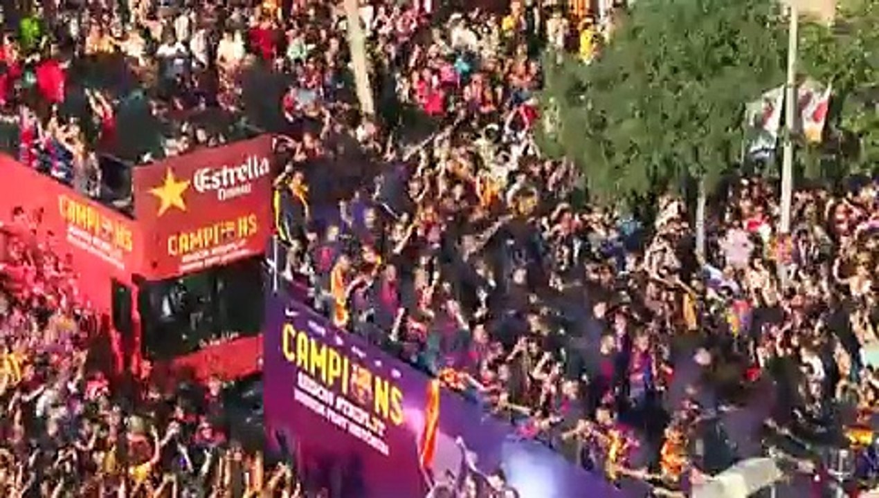 El Barça celebra su triplete