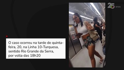Policial à paisana saca arma de fogo durante confusão em trem da CPTM em São Paulo