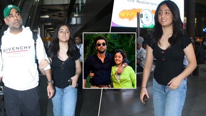 Ranbir Kapoor's Favourite Niece Samara & Brother-In-Law Bharat Sahni Spotted At Mumbai Airport