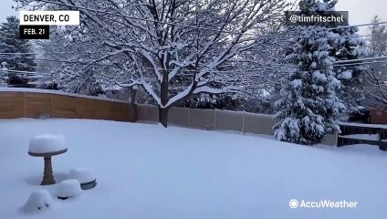Snow piles up in Colorado and Kansas