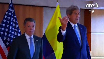 Santos recibe el apoyo de EEUU al posconflicto en Colombia
