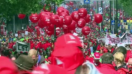 Protestan en Bélgica por medidas de austeridad