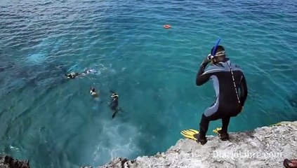 Buzos inspeccionan área donde se precipitó autobús