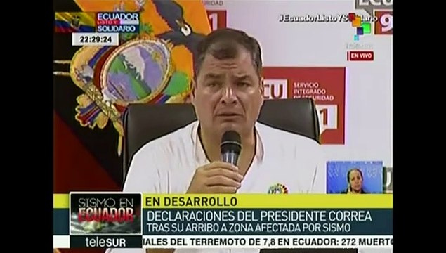 Correa: sismo en Ecuador superó 270 muertos y cifra aumentará
