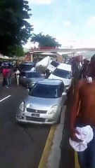 Aparatoso accidente en Piedra Blanca