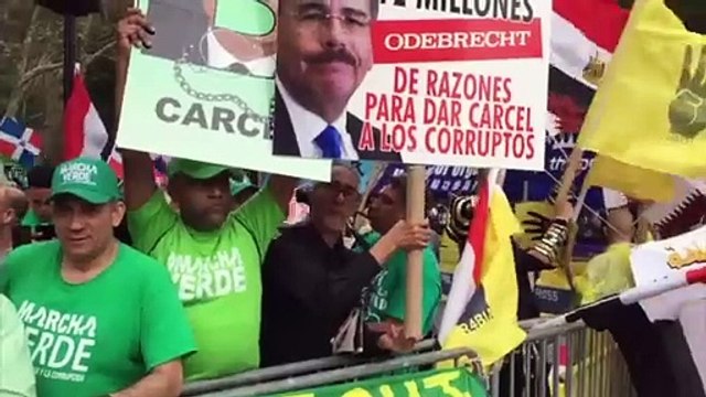 Activistas de la Marcha Verde protestan frente a la ONU contra gobierno de Danilo